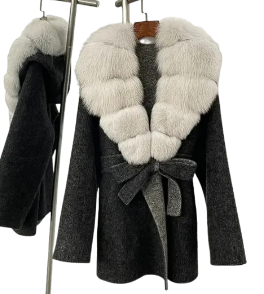 Shawl Collar Belted Winter Coat
