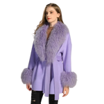 Tie-Waist Wool Coat with Plush Cuffs