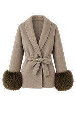 Belted Wrap Coat with Curly Shearling-Style Cuffs (2)