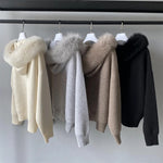 Plush Fur-Trim Hoodie Lounge Set