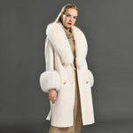 Shawl Collar Tie-Waist Winter Coat