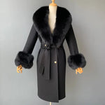 Shawl Collar Tie-Waist Winter Coat
