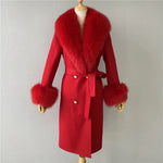 Shawl Collar Tie-Waist Winter Coat