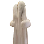 Longline Shawl Collar Wrap Coat with Plush Trim