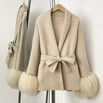 Belted Wrap Coat with Curly Shearling-Style Cuffs (1)