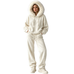 Plush Fur-Trim Hoodie Lounge Set