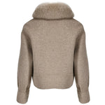 Cropped Wool Jacket with Faux Fur Collar