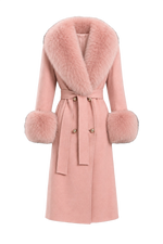 Shawl Collar Tie-Waist Winter Coat