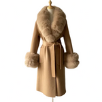 Fur-Trimmed Cashmere Coat