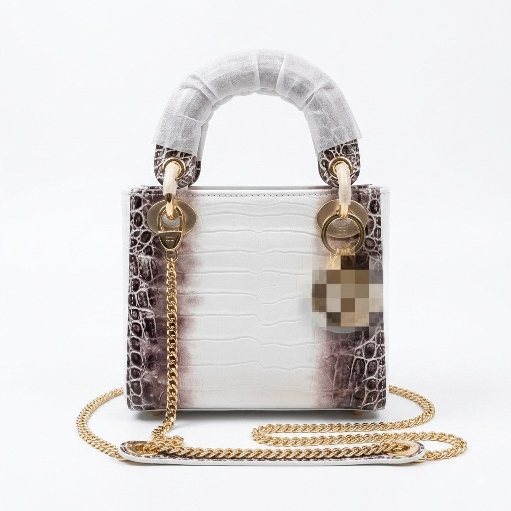 Elegant Croc-Embossed Mini Top Handle Bag