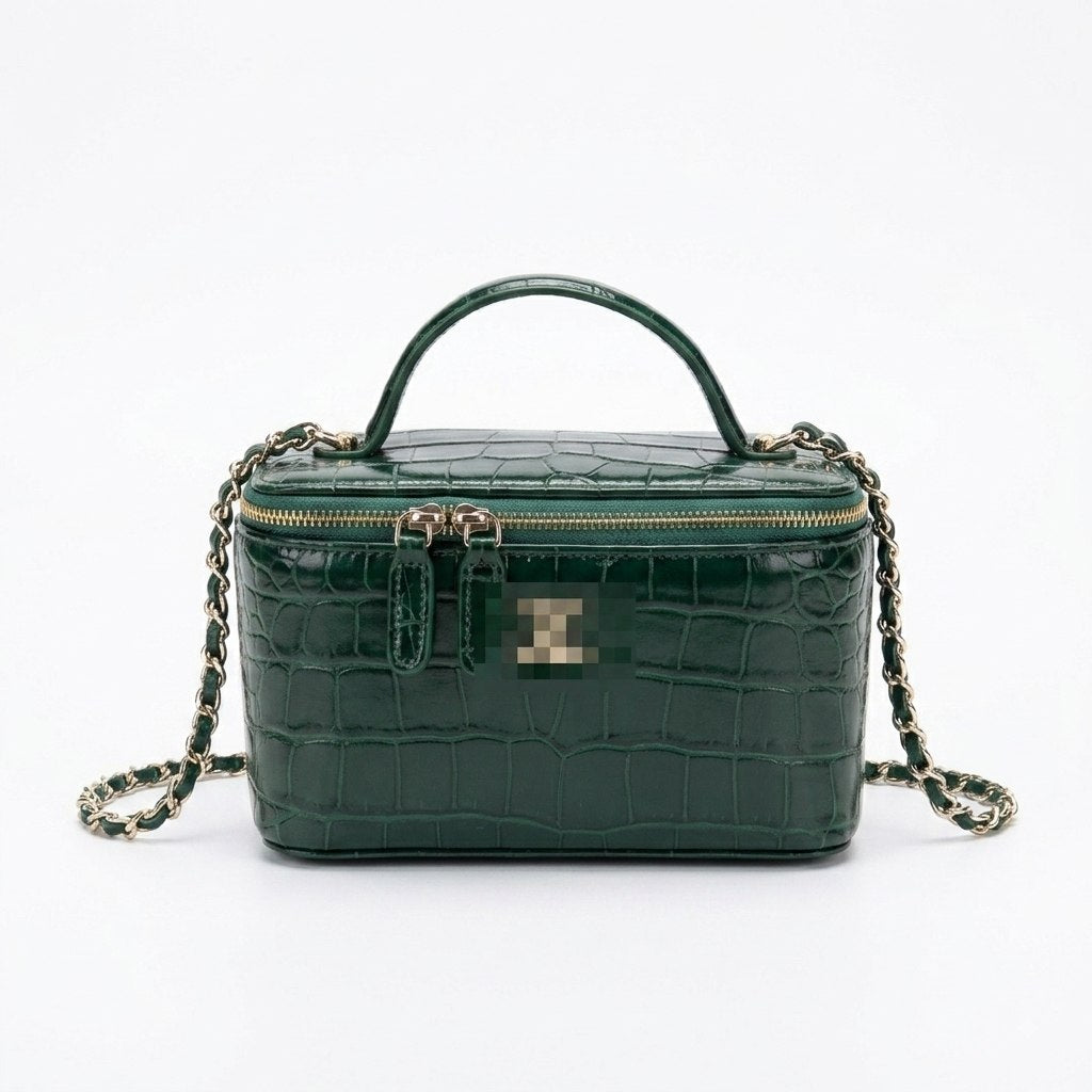 Small Leather Vanity Case with Chain