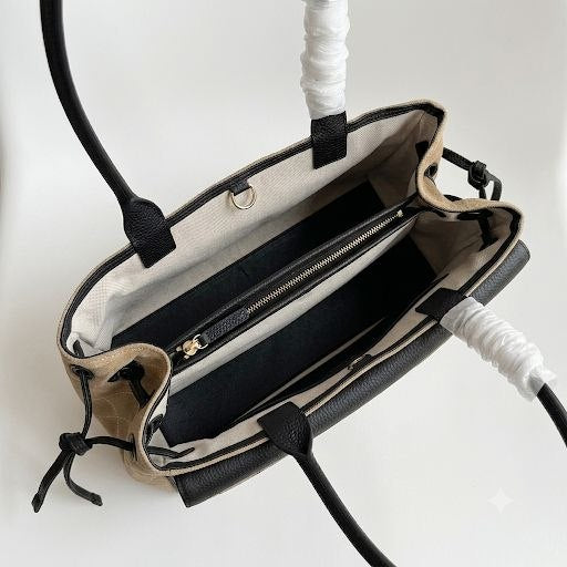 Classic Two-Tone Elongated Shoulder Bag