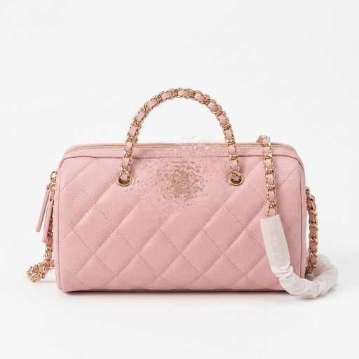 Elegant Quilted Barrel Bag with Top Handle