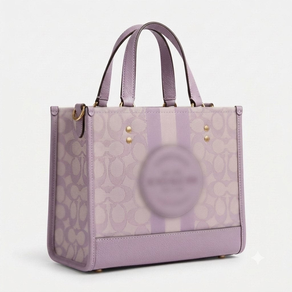 Structured Canvas Mini Tote with Leather Trim