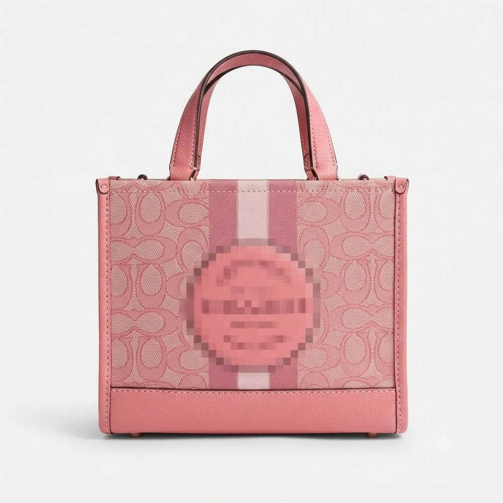Structured Canvas Mini Tote with Leather Trim