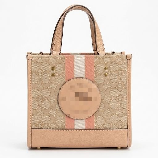 Structured Canvas Mini Tote with Leather Trim