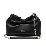 Leather Bow Bag with Chain