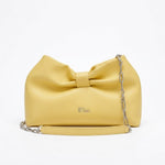 Leather Bow Bag with Chain