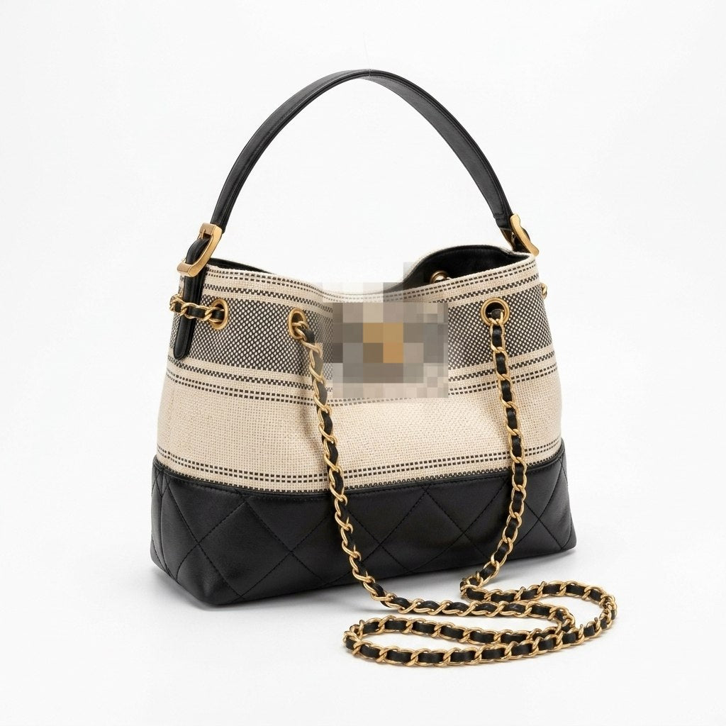 Classic Fabric & Leather Handbag