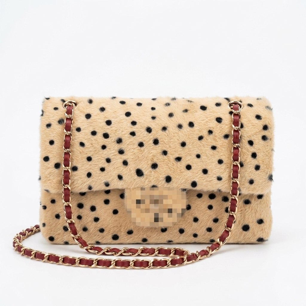 Fur Polka Dot Classic Flap Bag