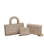 handbag set in pale blush beige