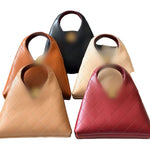 Four quilted leather handbags