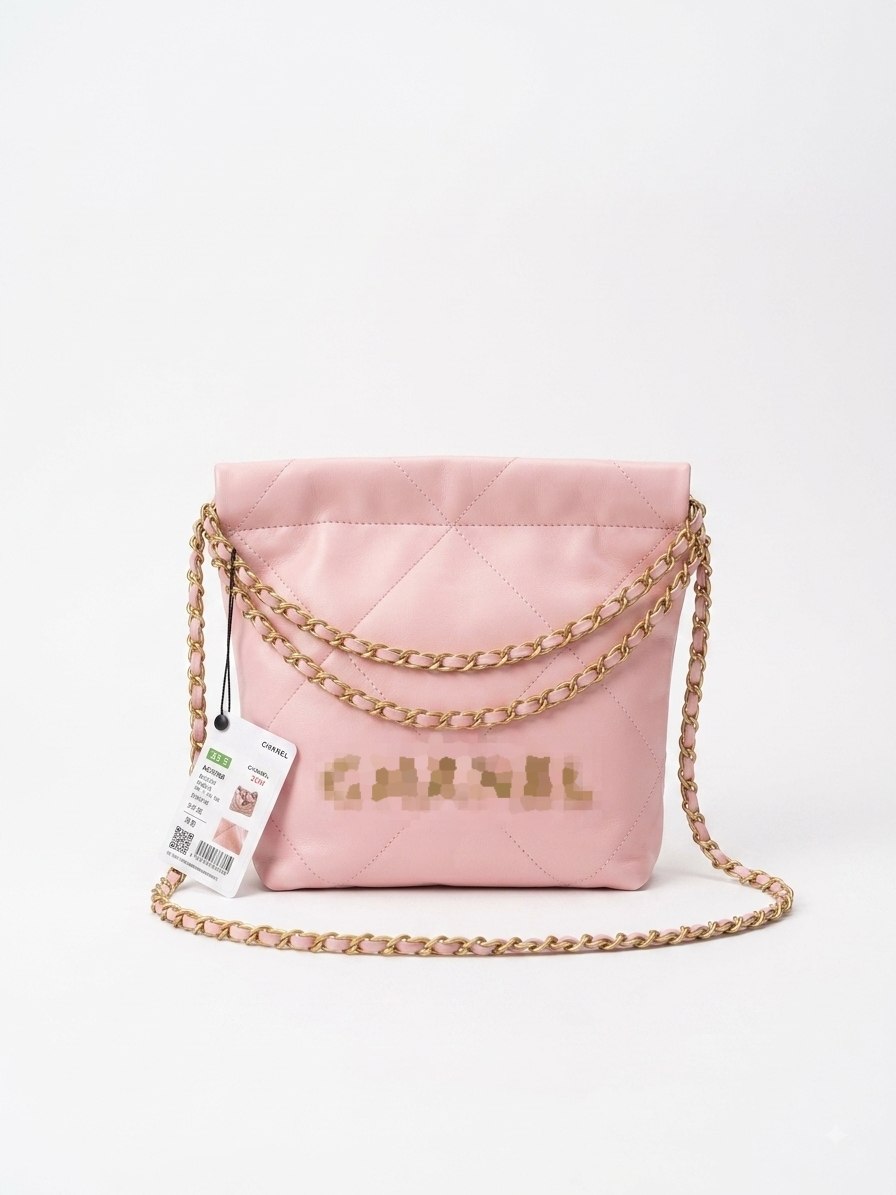 Drawstring Bucket Bag with Chain Strap