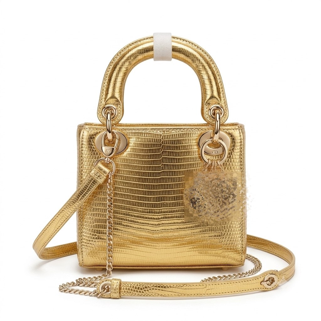 Embossed Leather Mini Top-Handle Bag