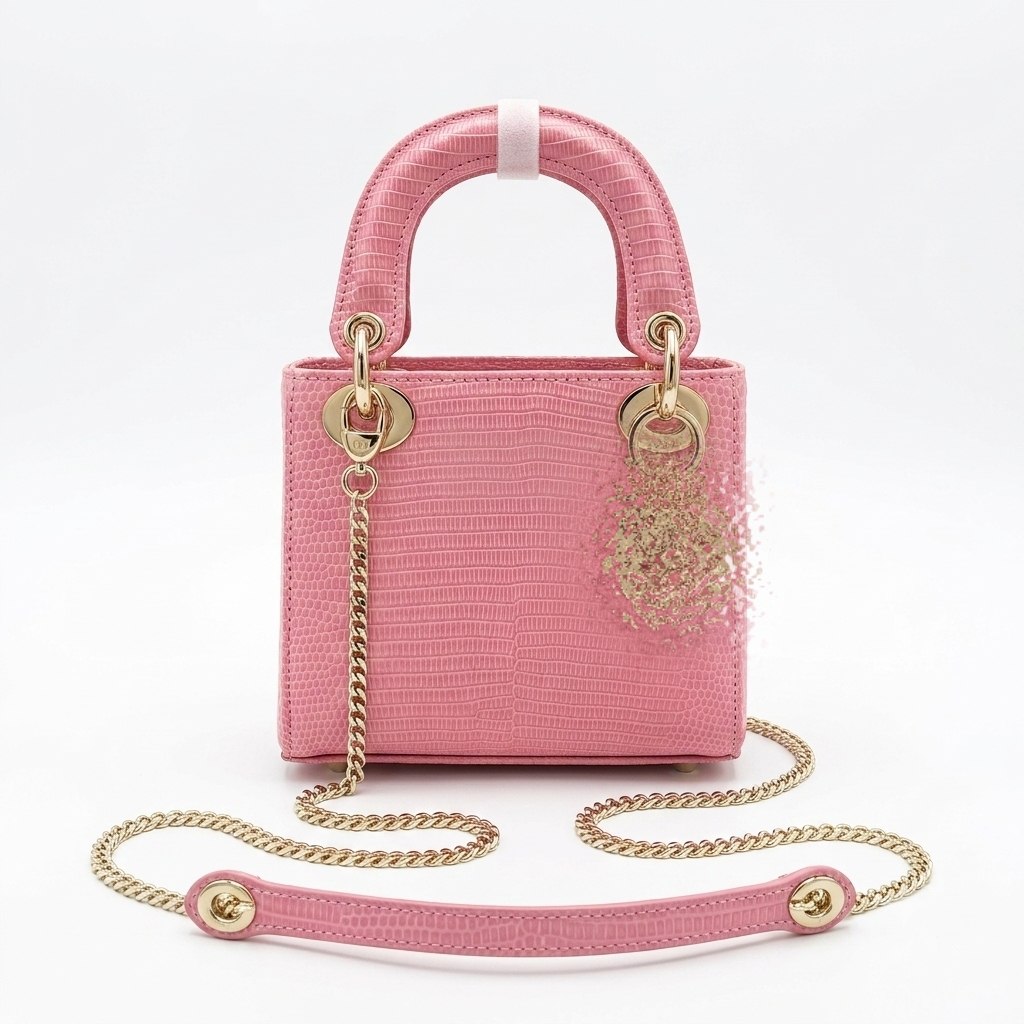 Embossed Leather Mini Top-Handle Bag