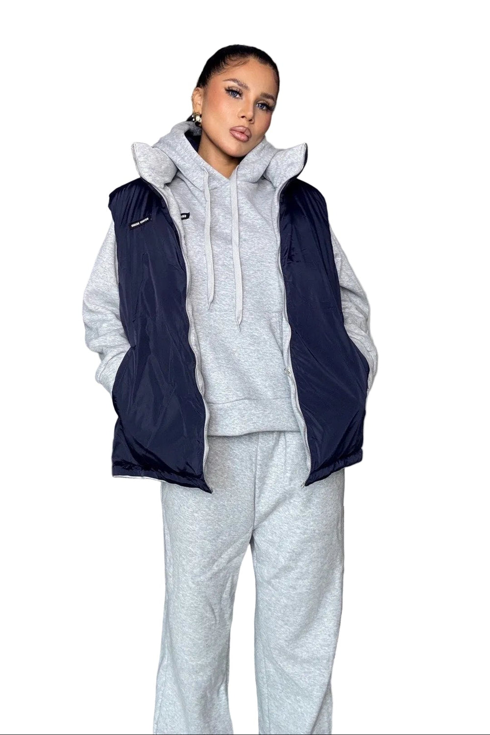 Women's 3-Piece Tracksuit with Reversible Puffer Vest