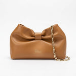 Leather Bow Bag with Chain