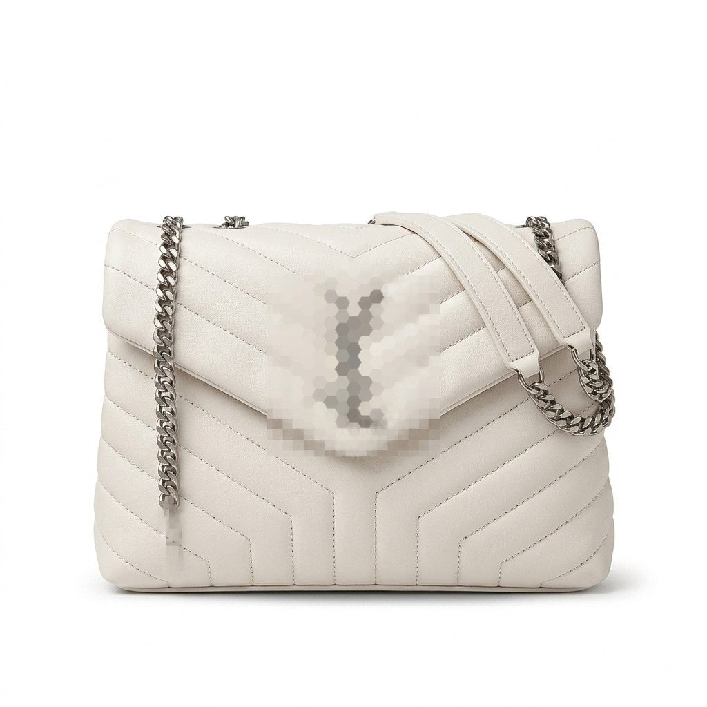 Medium Quilted Leather Flap Bag with Chain Strap