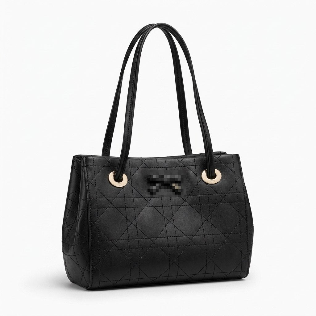 Elegant Top Handle Quilted Shoulder Bag