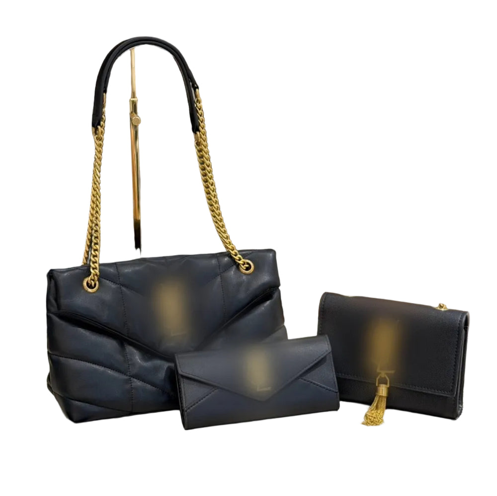Luxury 3-Piece Handbag Set: Tote, Crossbody & Matching Wallet