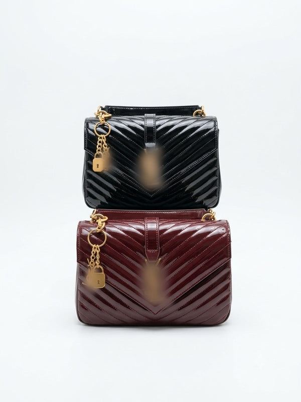 Luxury Quilted Envelope Shoulder Bag with Metal Hardware