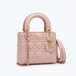 Quilted Top-Handle Bag with Decorative Chain and Bow Detail