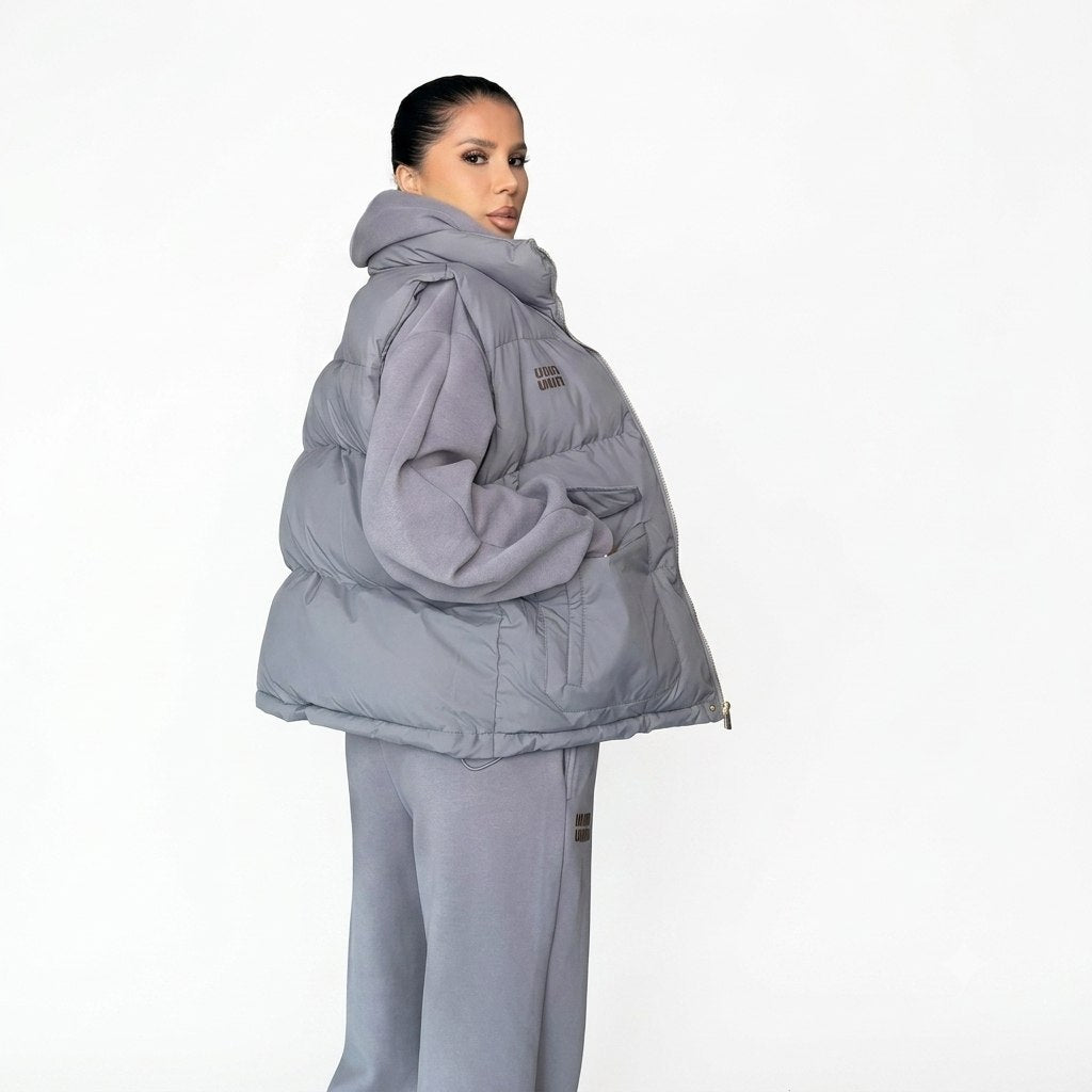 Oversized Winter Tracksuit & Matching Puffer Vest Set
