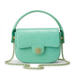 Croco-Embossed Flap Bag with Top Handle