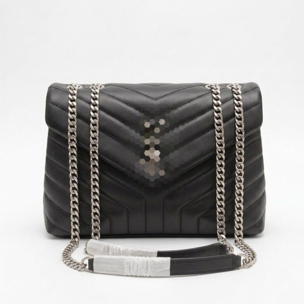 Medium Quilted Leather Flap Bag with Chain Strap