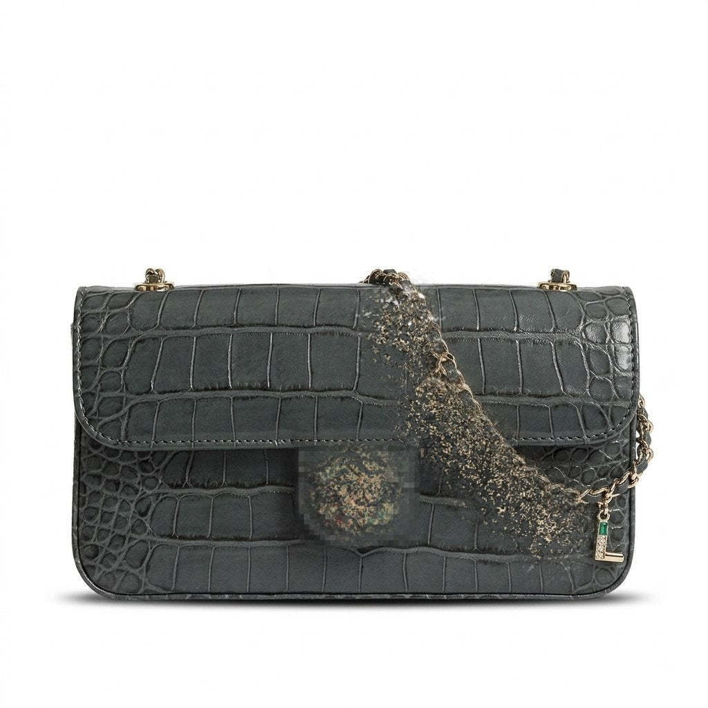 Letter Charm Croc Handbags