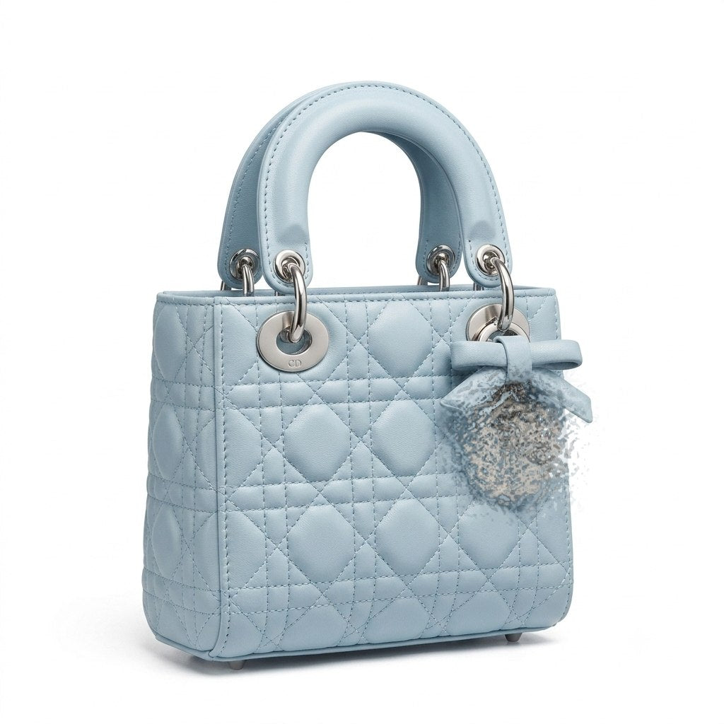 Elegant Leather Bag with Metal Charms and Bow Detail