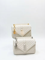 Luxury Quilted Envelope Shoulder Bag with Metal Hardware
