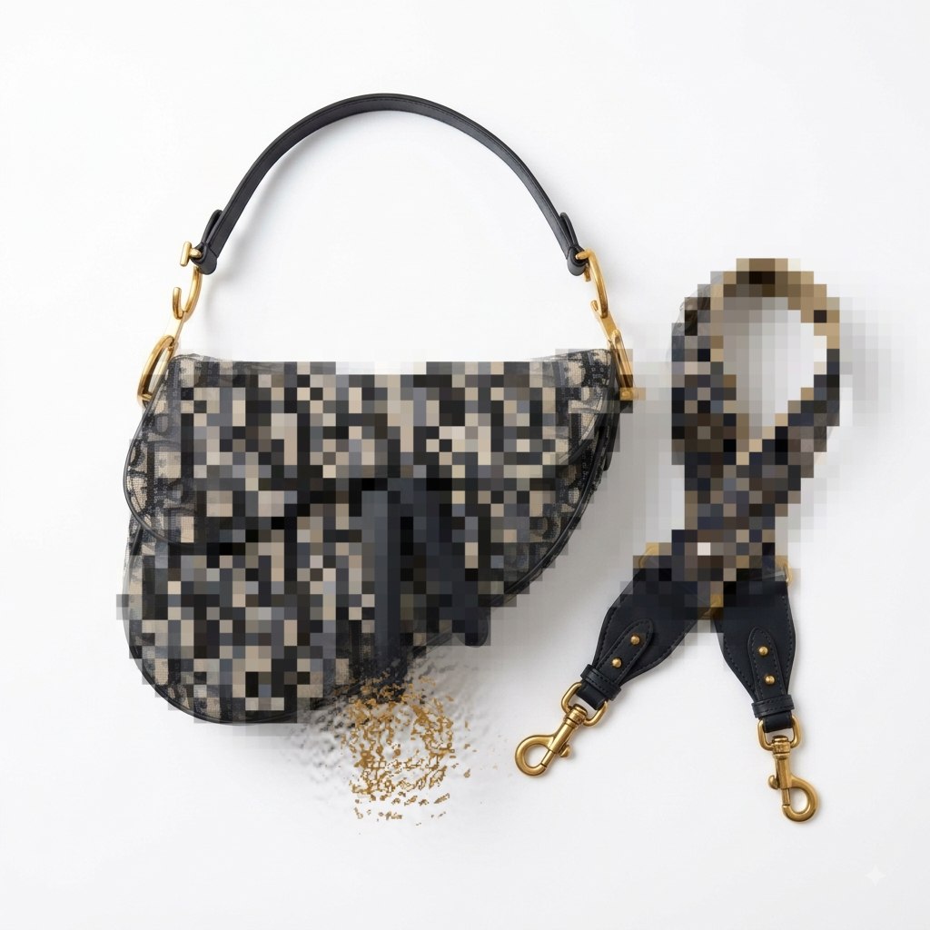 Classic Monogram Saddle Shoulder Bag with Gold Hardware