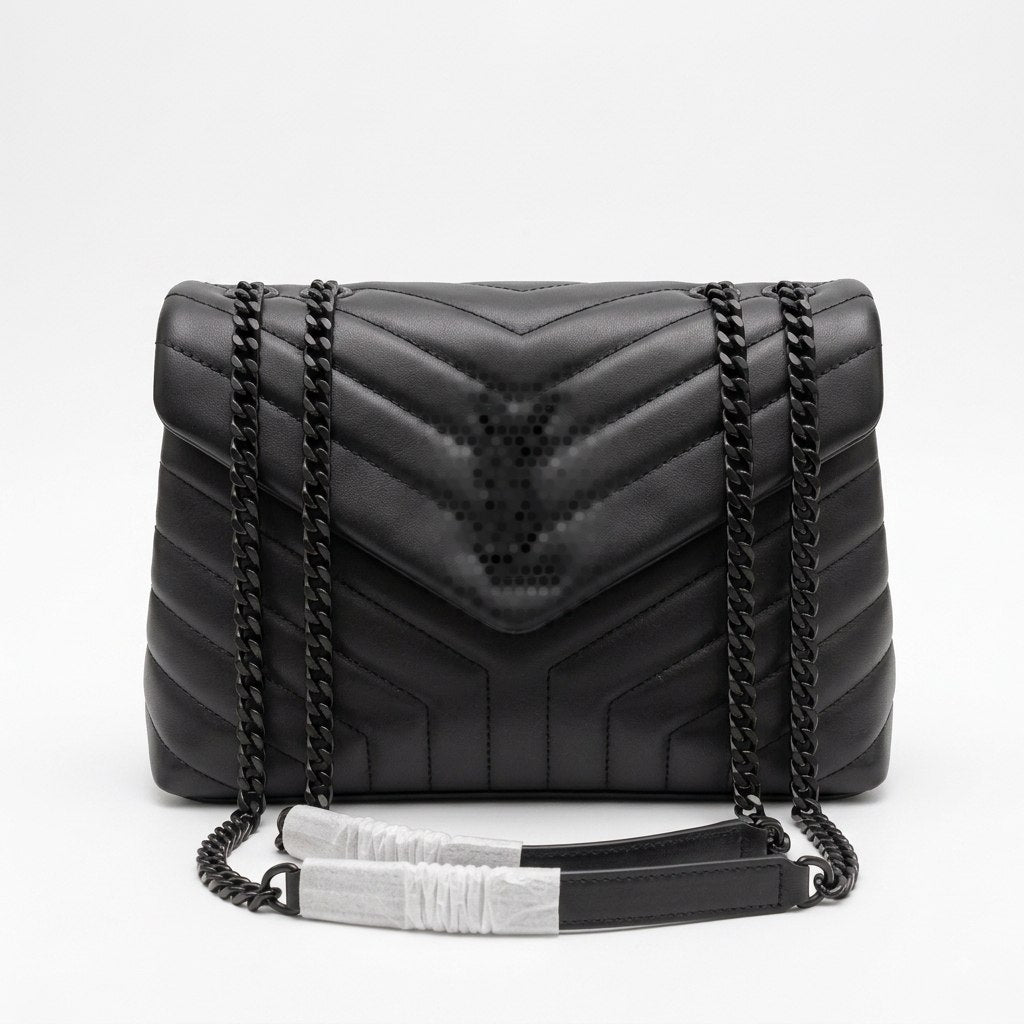 Medium Quilted Leather Flap Bag with Chain Strap