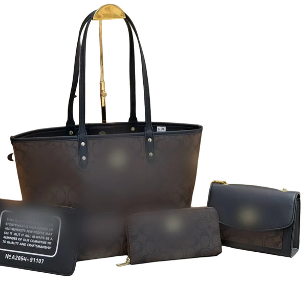 All-in-One 3-Piece Handbag Combo: Tote, Crossbody & Wallet