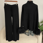 Comfortable_jumpsuit and wide-leg pants set with a high neck