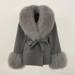 Super luxurious puffy coats with a Mongolian fur collar