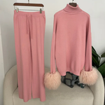 Comfortable_jumpsuit and wide-leg pants set with a high neck