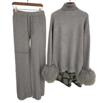 Comfortable_jumpsuit and wide-leg pants set with a high neck