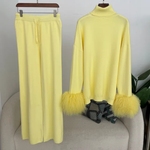 Comfortable_jumpsuit and wide-leg pants set with a high neck